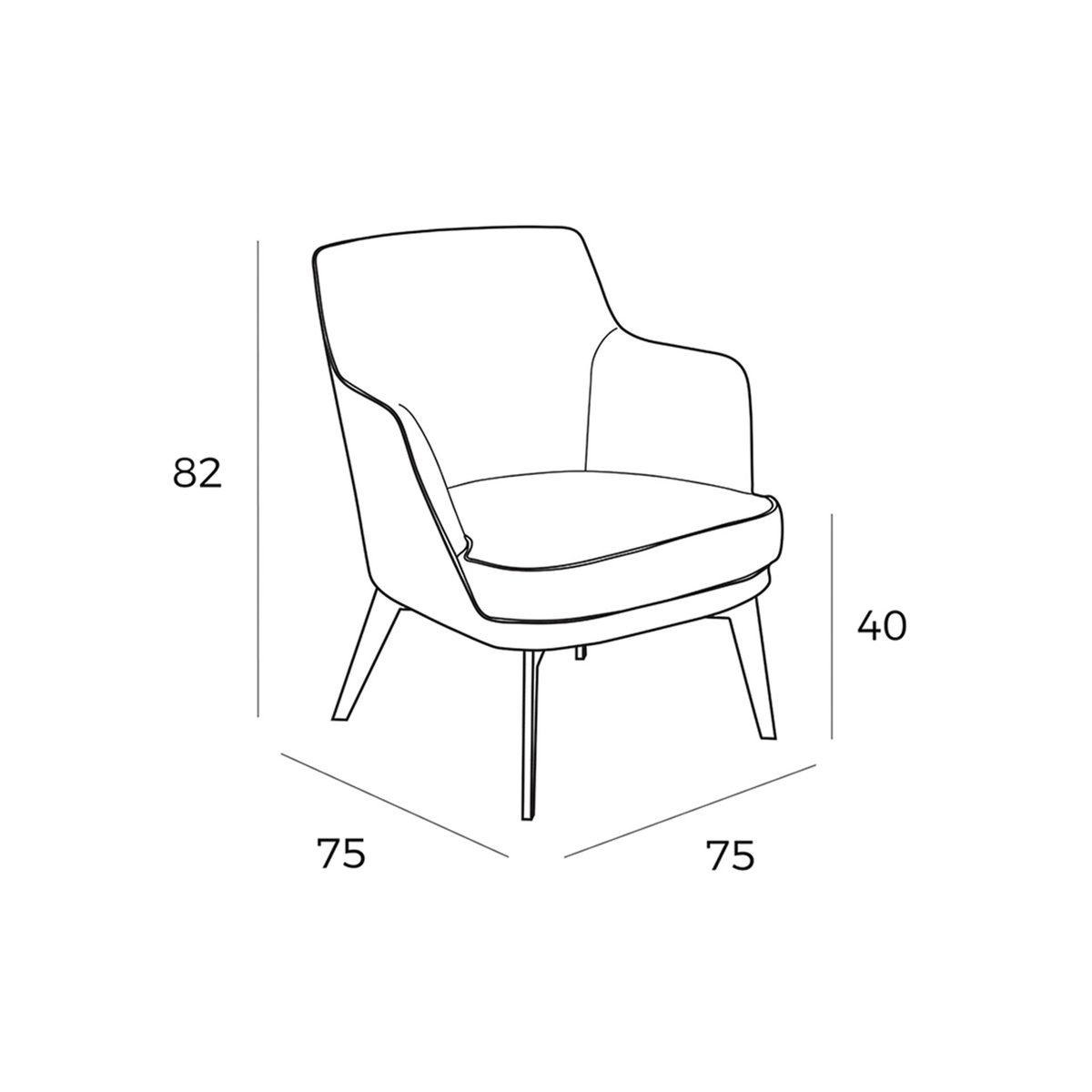 Fauteuil en similicuir brun chocolat et tissu noir et blanc blanc | noir | marron, ANGEL CERDA