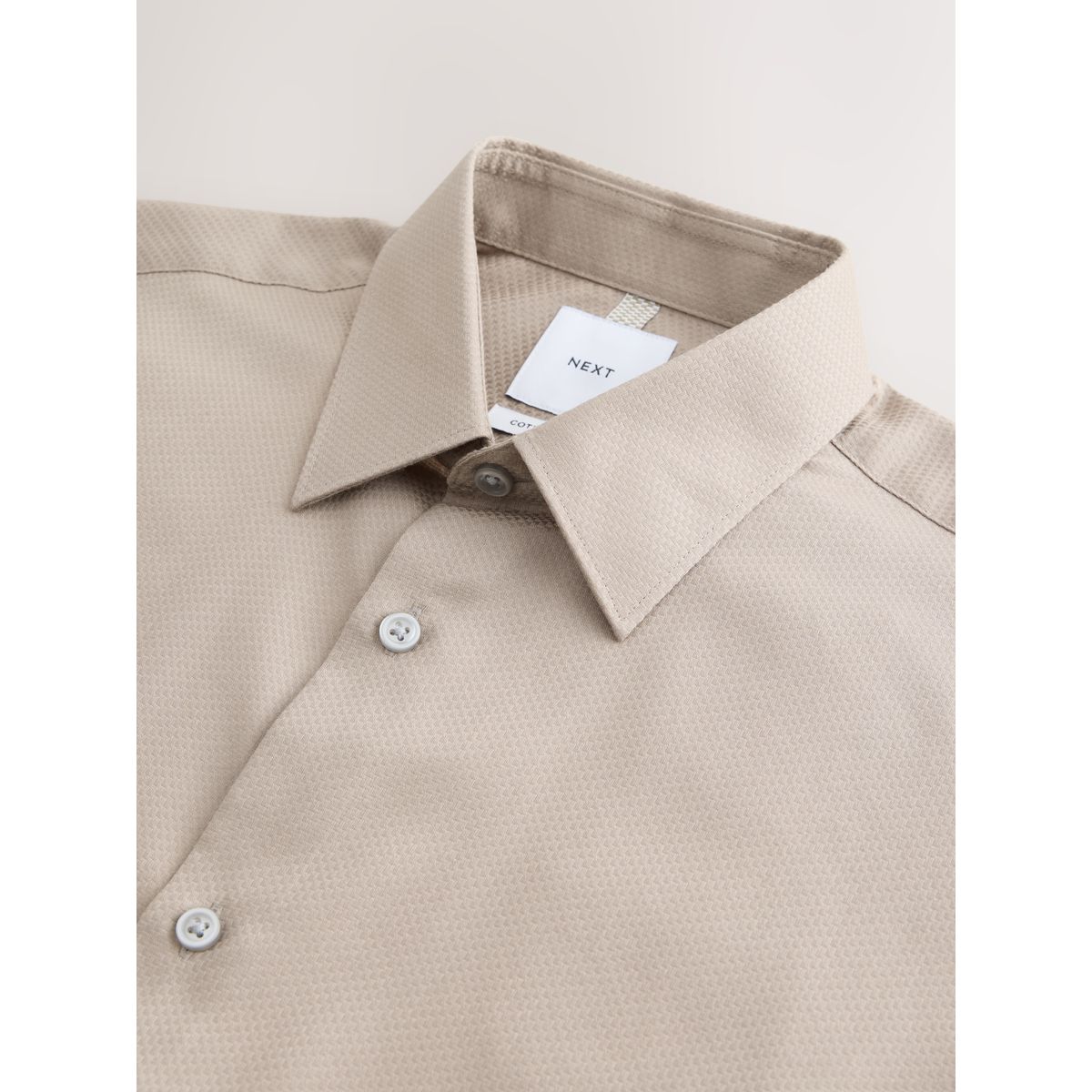 Chemise habillée texturée en coton naturel, NEXT