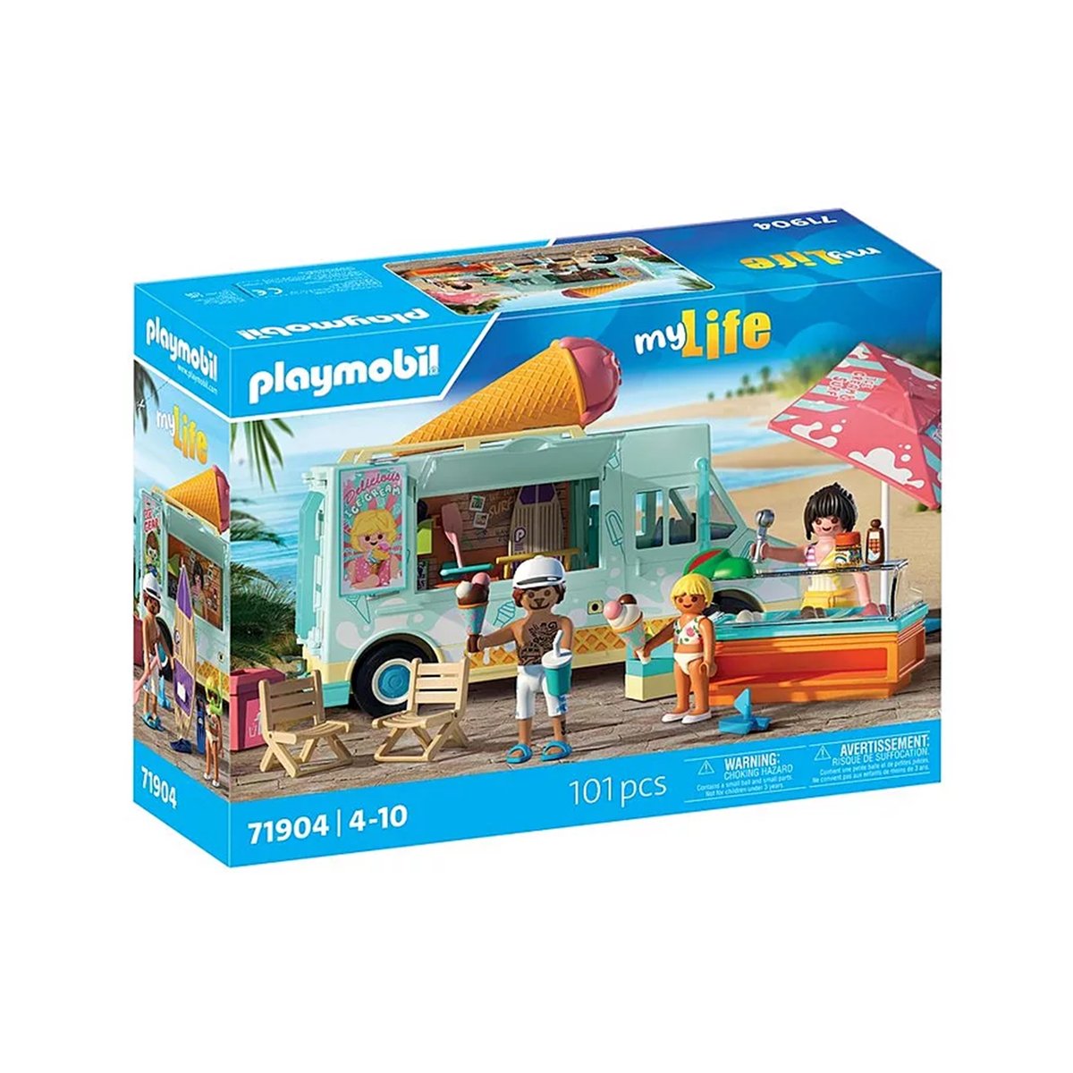 Camion vendeur de glaces & 3 personnages multicolore, PLAYMOBIL