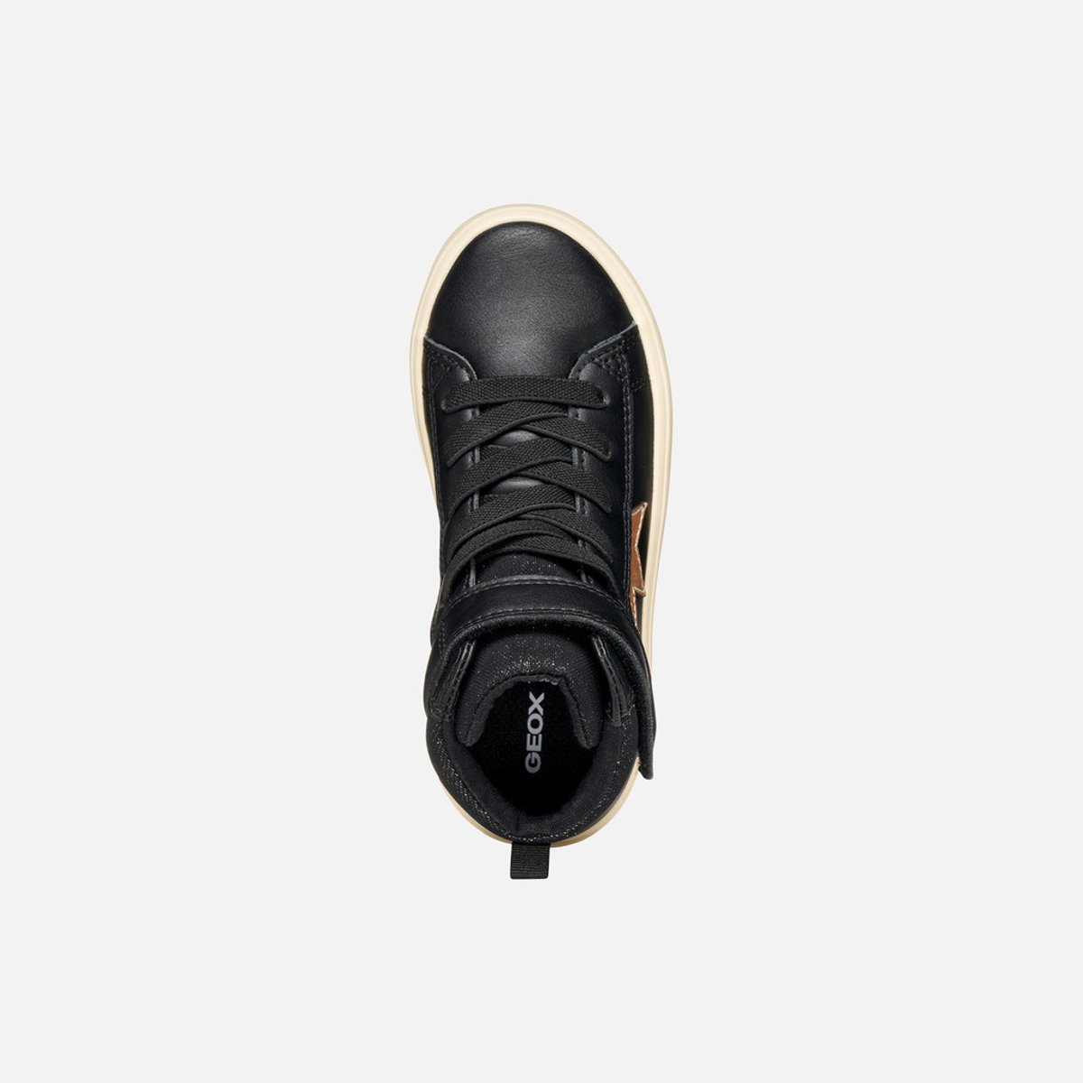 Baskets respirantes montantes Gisli noir/champagne, GEOX