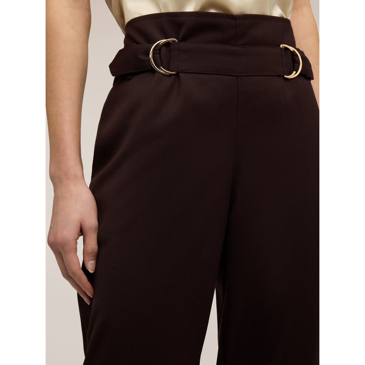 Pantalon avec ceintures marron, MOTIVI