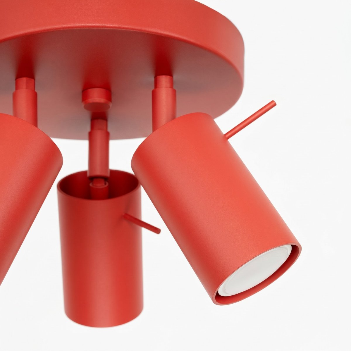 Plafonnier Acier Rouge GU10 3 RING rouge, EDEN