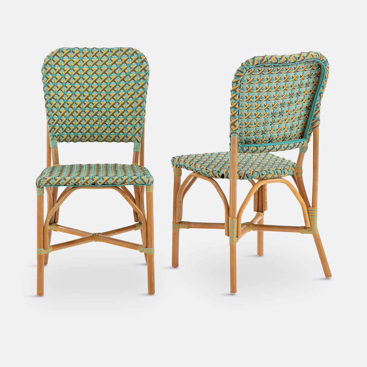 Lot de 2 chaises tressées, Musette vert multicolore, LA REDOUTE INTERIEURS