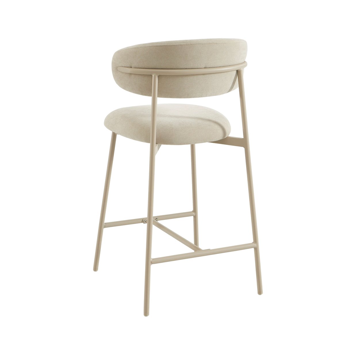 Tabourets tissu, pied métal (lot de 2) GALLY beige, BAÏTA