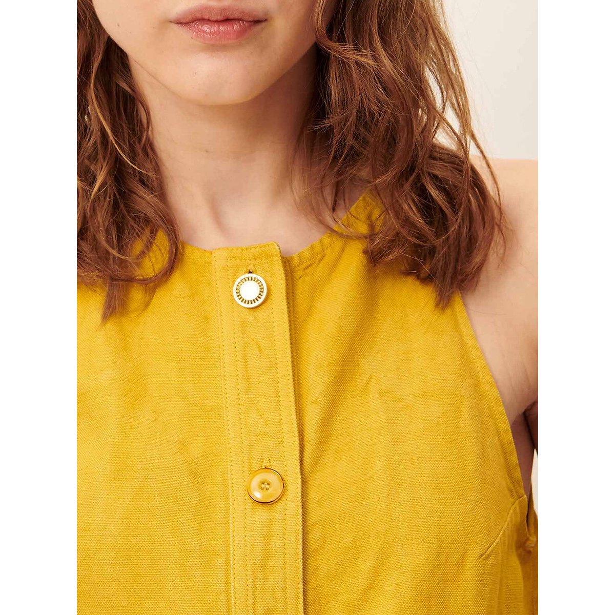 Ondine Sleeveless Tunic Mini Dress lemon yellow, SESSUN