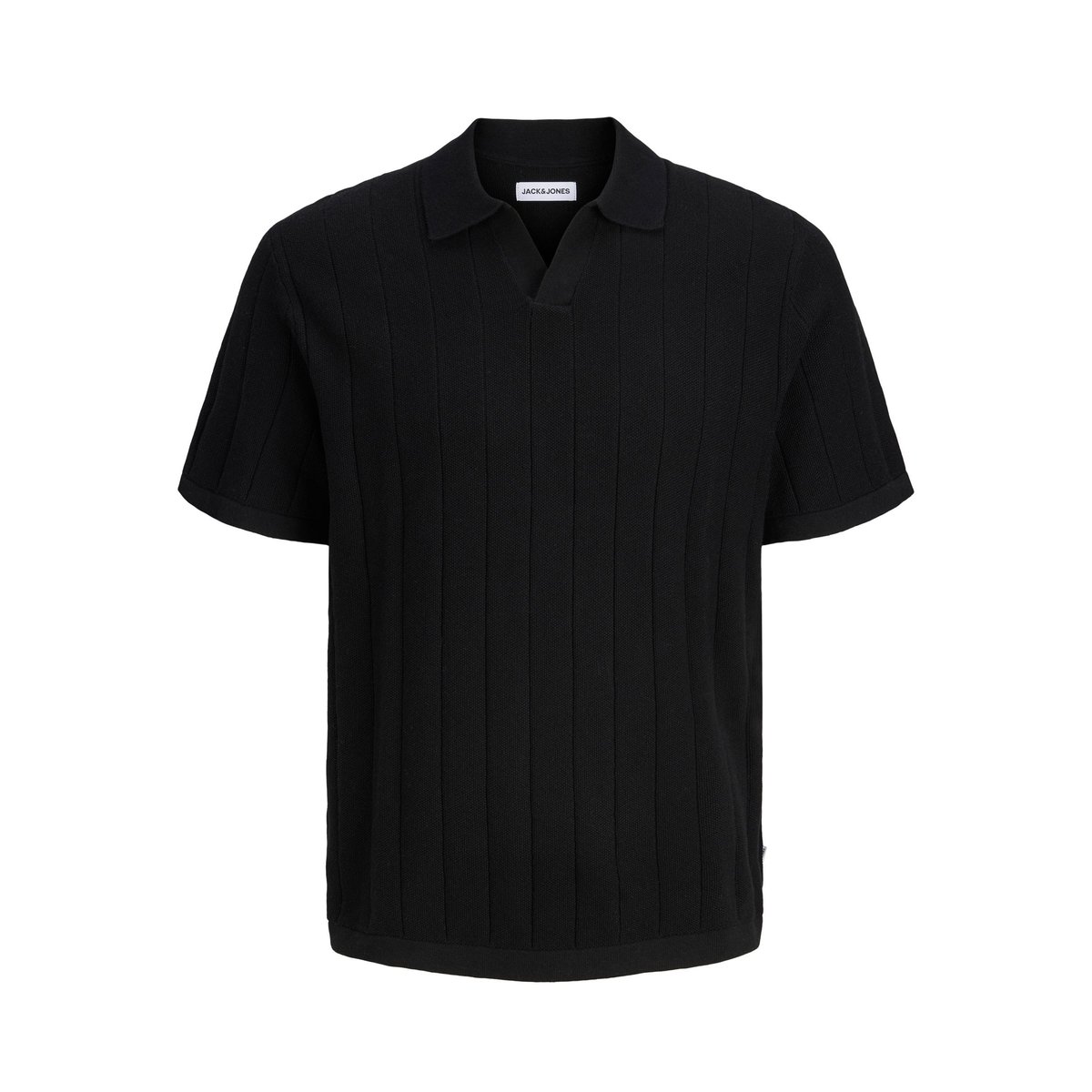 Polo Tricoté black 1, JACK & JONES