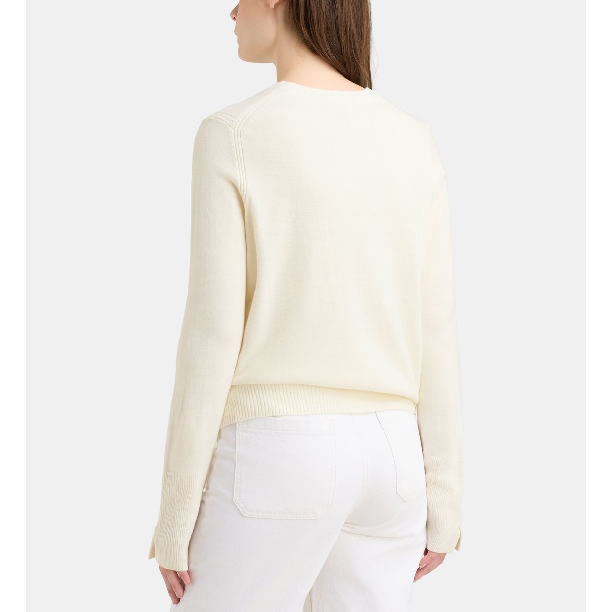 Pull droit flore r écru, GALERIES LAFAYETTE