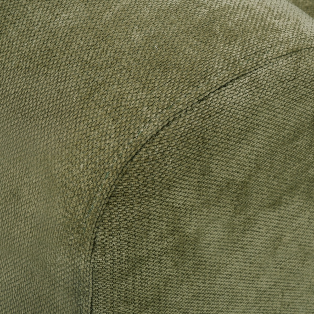 Canapé d'angle convertible réversible 4 places avec coffre de rangement en tissu chenille - MONCEAU vert olive, HOMIFAB