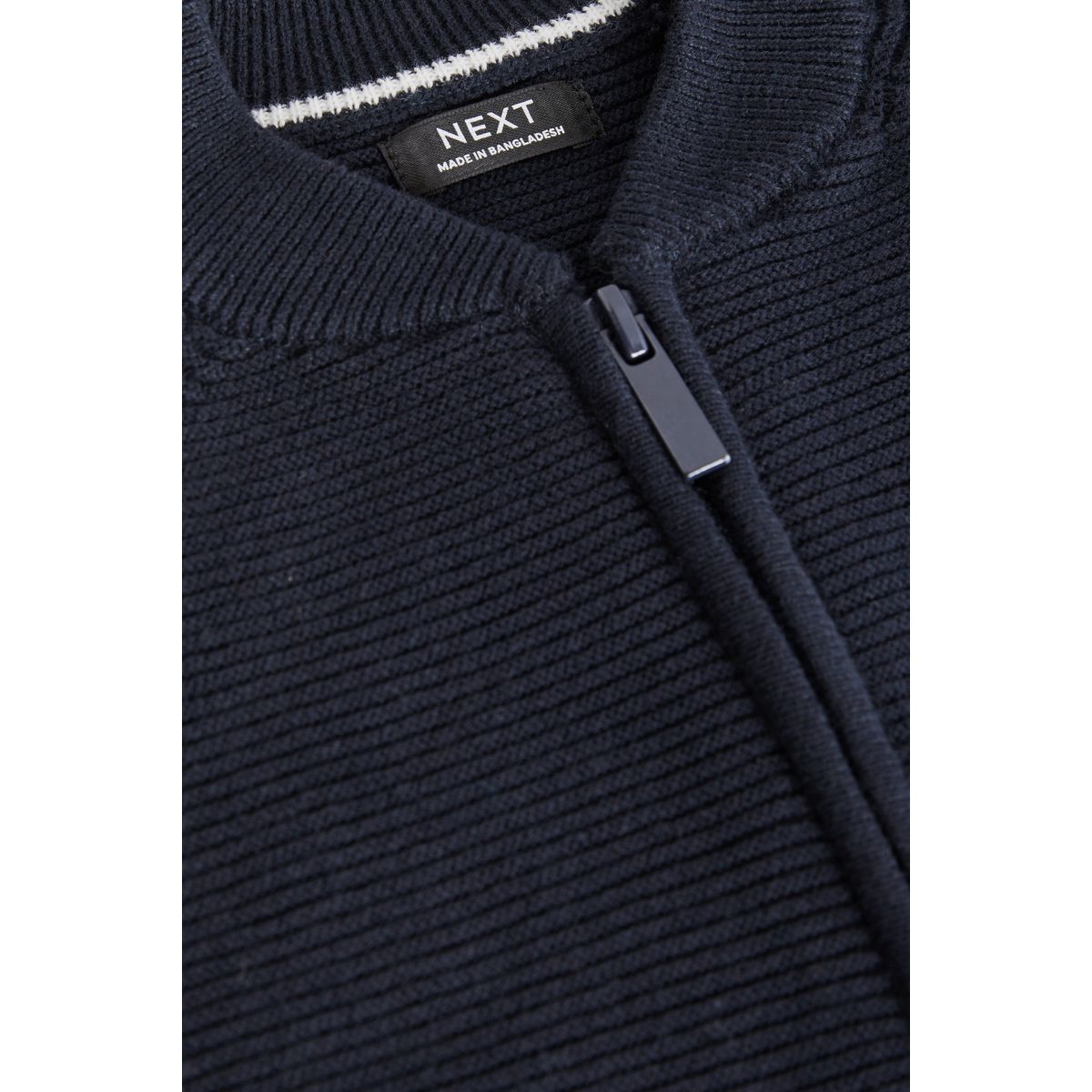 Bomber zippé avec col rond bleu marine, NEXT
