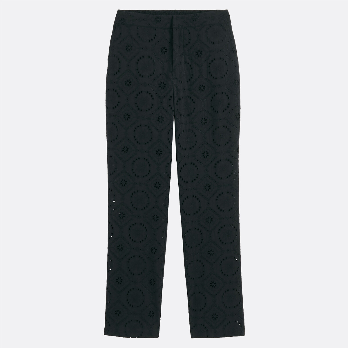 Pantaloni dritti in pizzo sangallo nero , LA REDOUTE COLLECTIONS