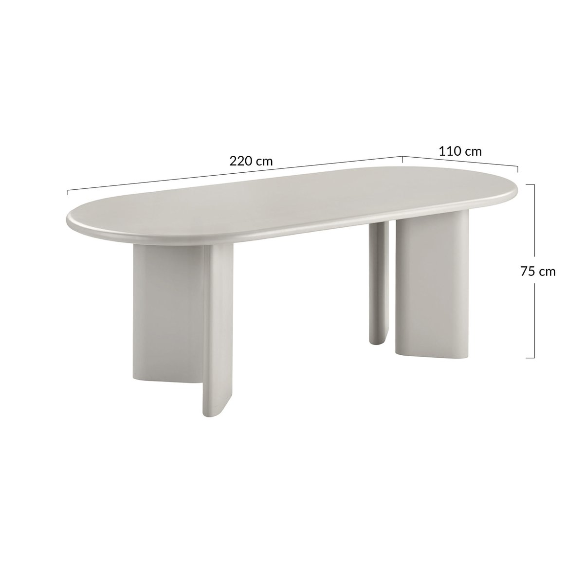 Table à manger ovale, JOYCE sable, BEST MOBILIER