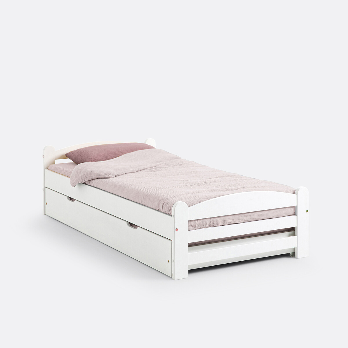 Lit en pin massif avec sommier, Loan blanc, LA REDOUTE INTERIEURS