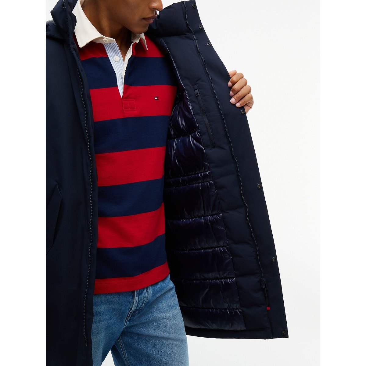 Parka à capuche bleu marine, TOMMY HILFIGER