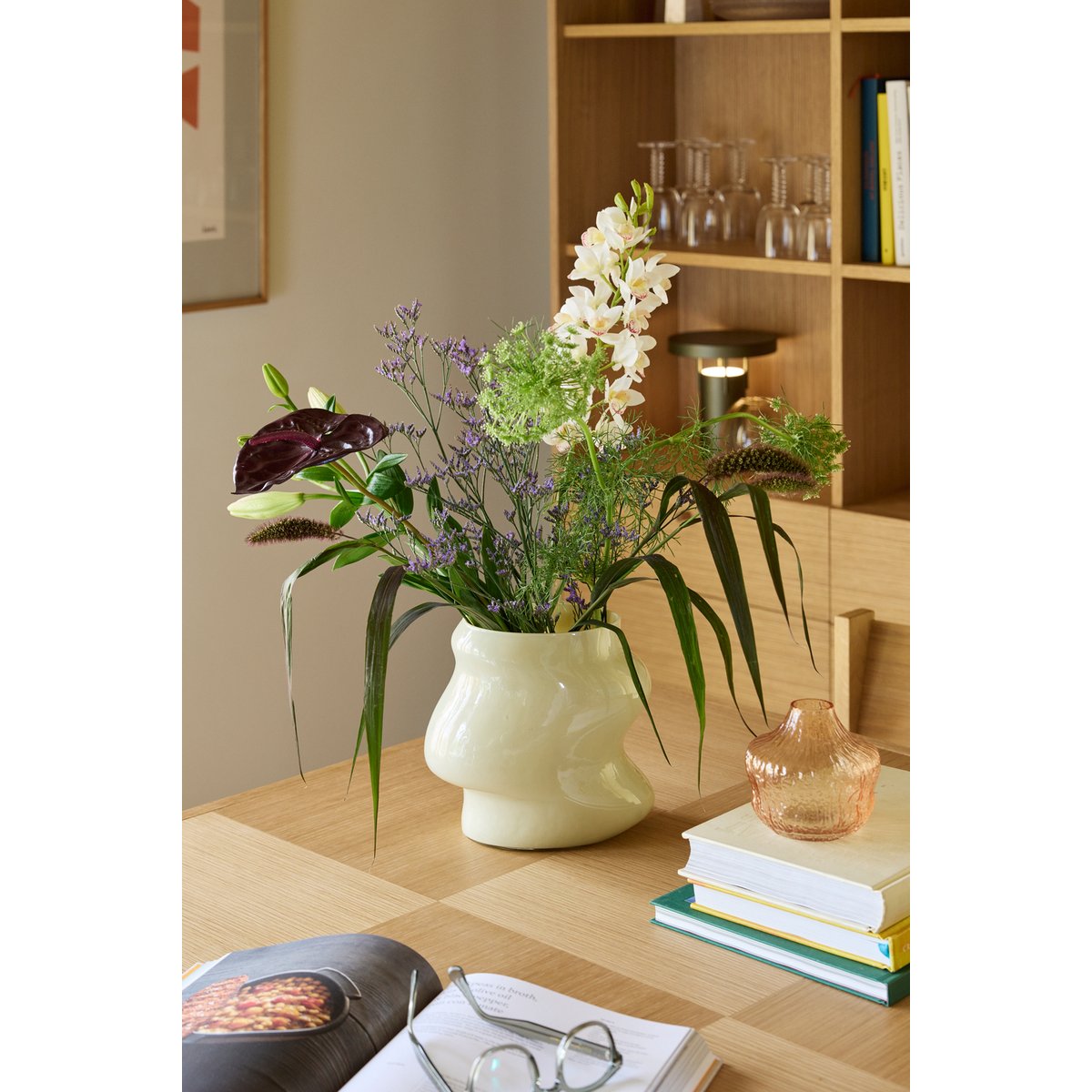 Vase en verre FUYU orange, HUBSCH