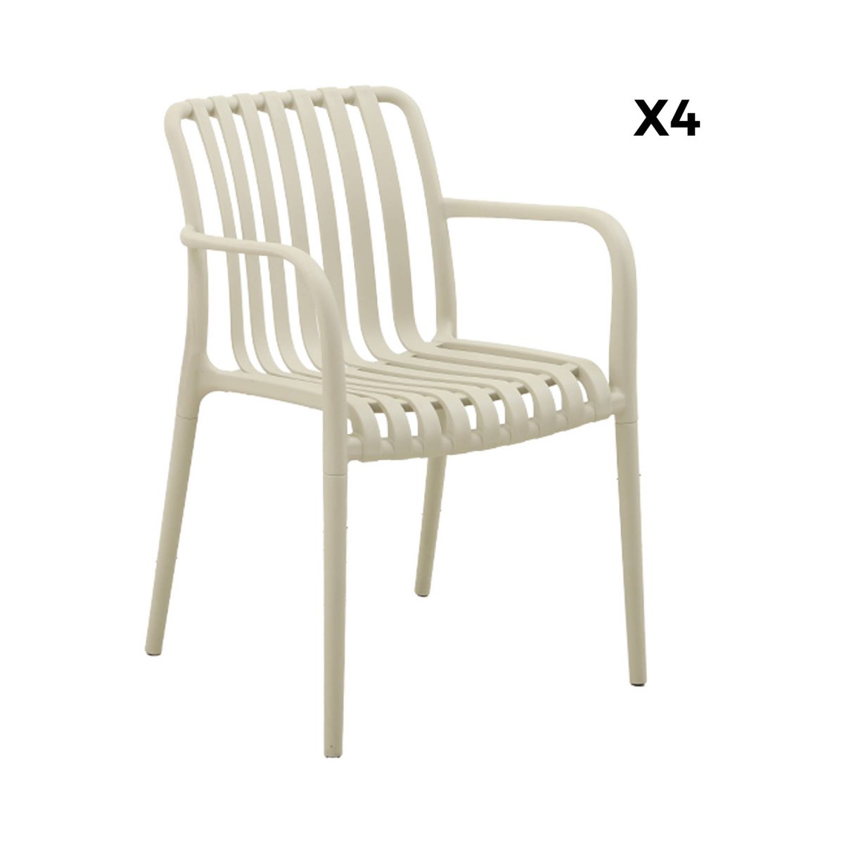Fauteuil de jardin plastique (lot de 4) AGATHE FAUTEUILS terracotta, SWEEEK
