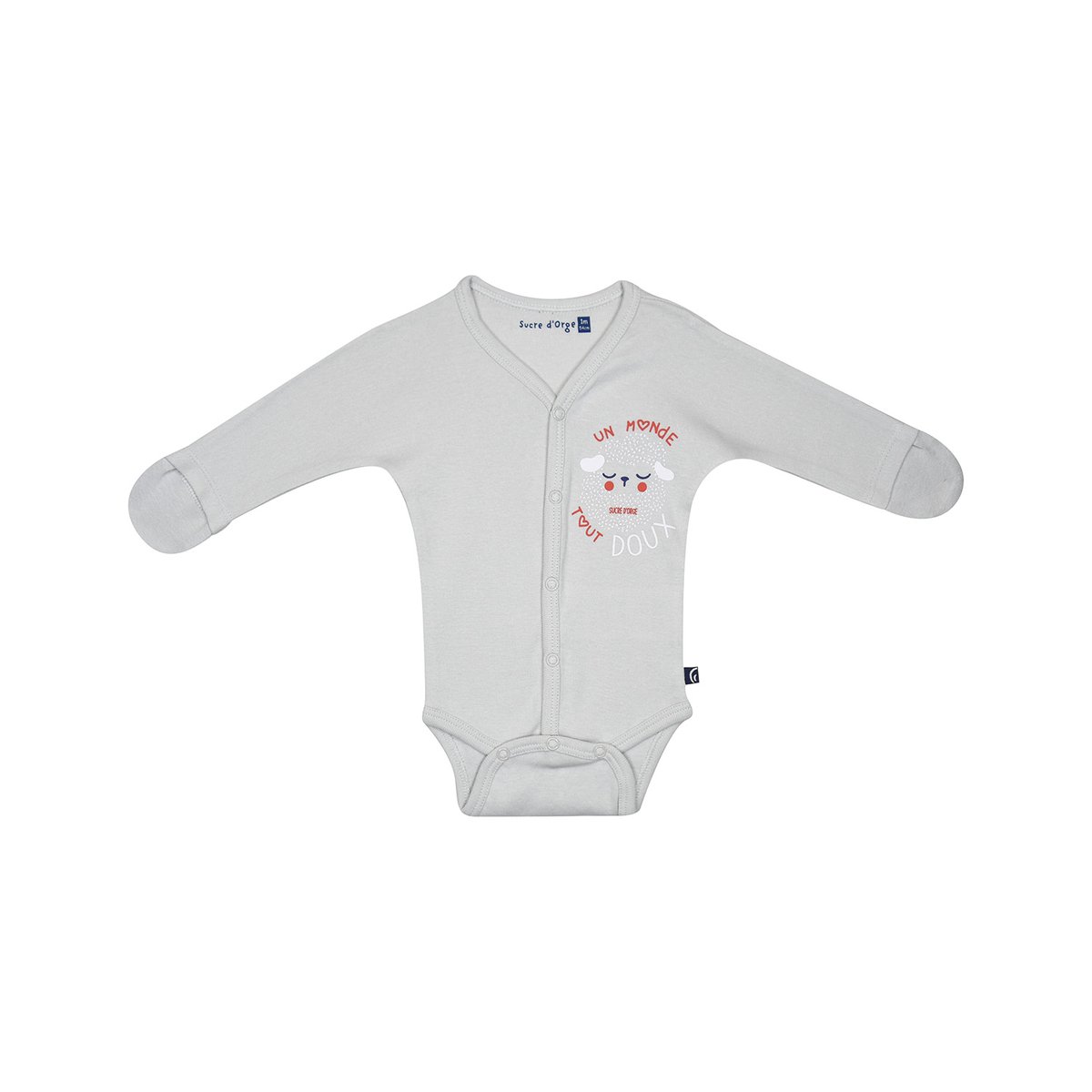 Lot de bodies jakous ouverture devant naissance gris, SUCRE D'ORGE