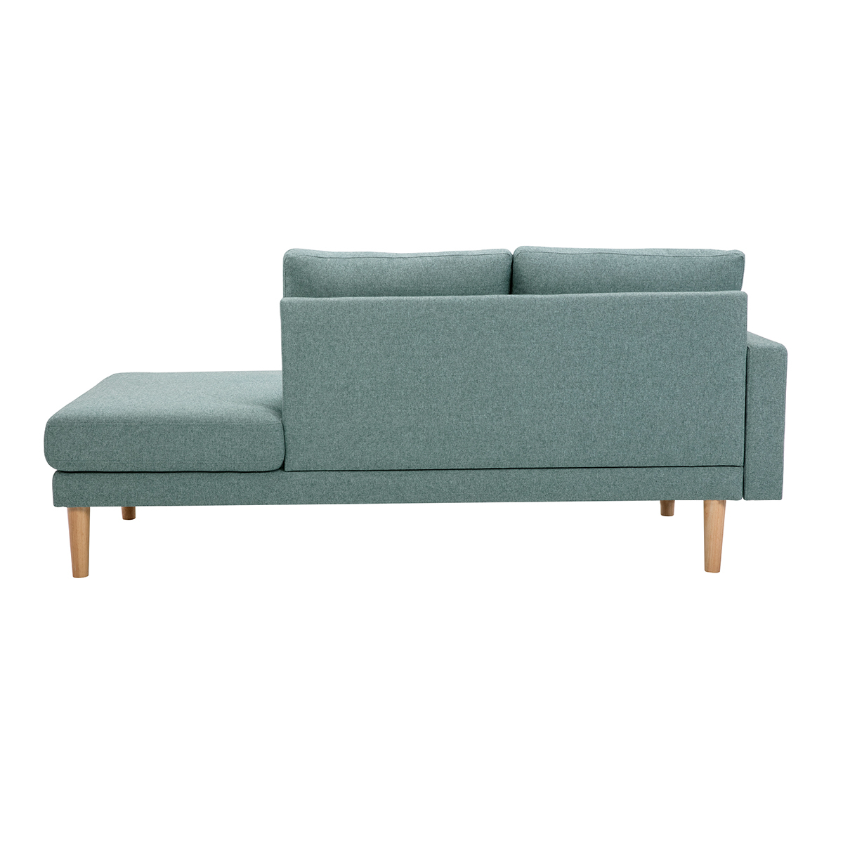 Méridienne scandinave L190 cm pieds bois clair BERTILLE vert, MILIBOO