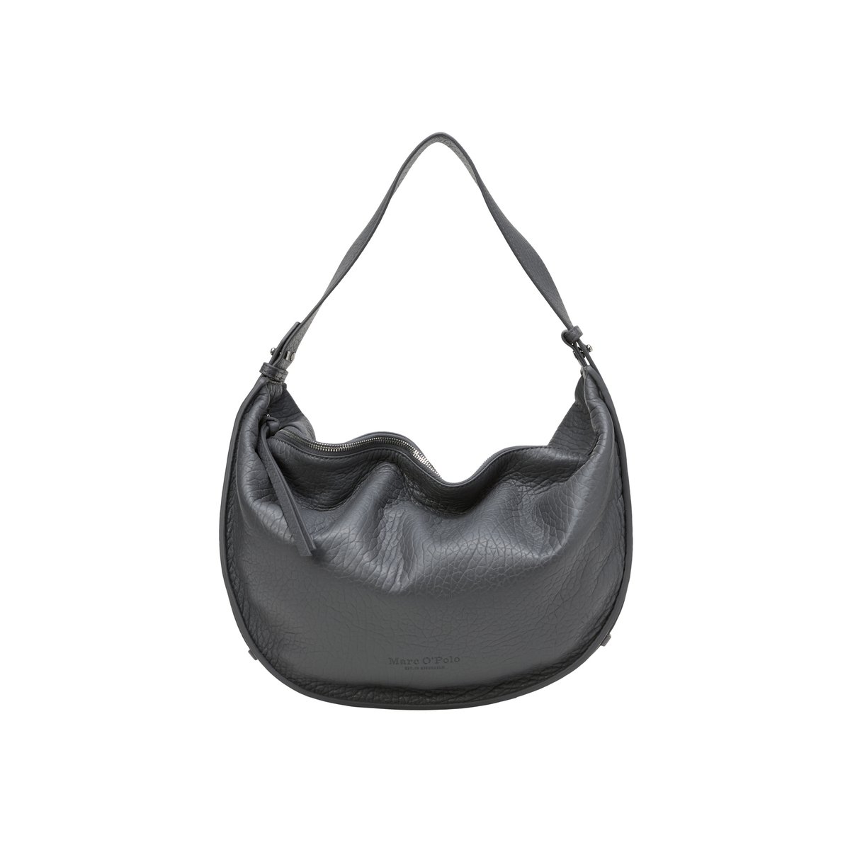Hobo Bag moyen en slouchy shape avec fond fixe gris fonce, MARC O'POLO