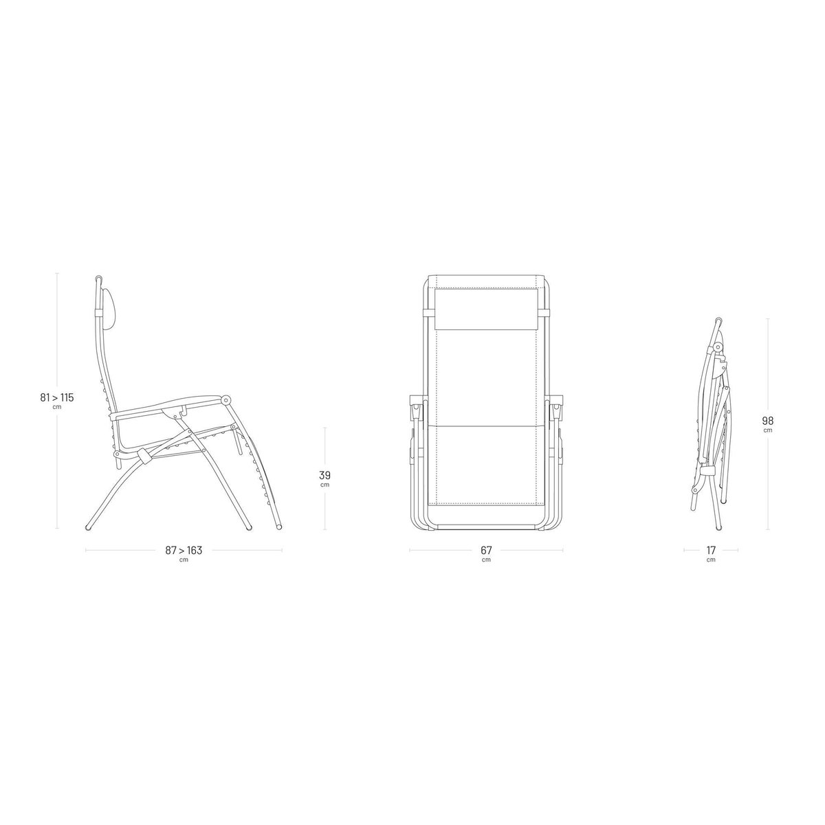 Fauteuil Relax Zéro Gravité - RSXA CLIP beige seigle, LAFUMA MOBILIER