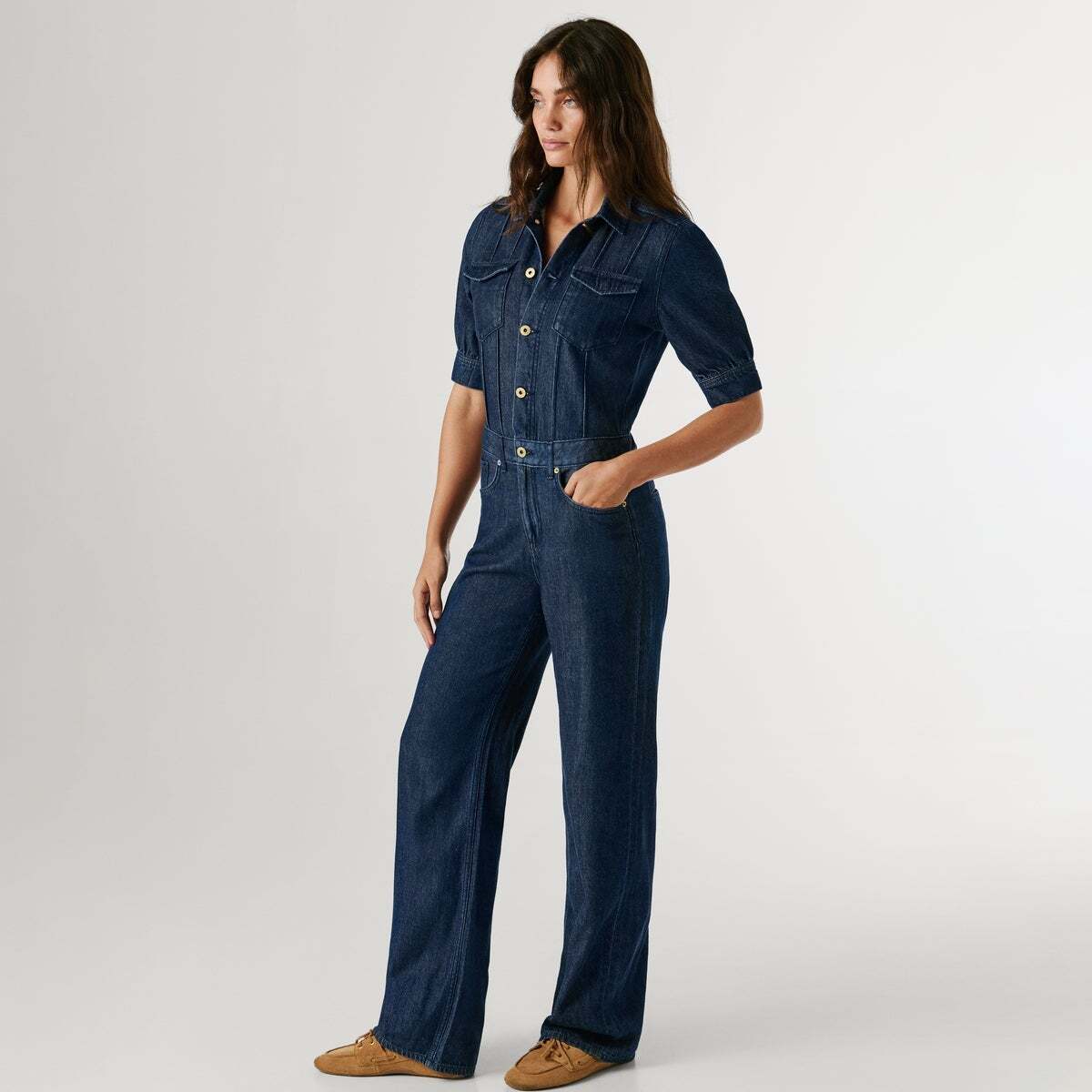 Combinaison Longue Coupe Regular En Denim 10oz indigo tencel blend denim, PEPE JEANS