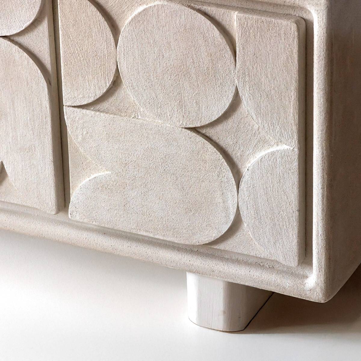 Buffet en bois effet béton DANAÉ blanc, MADE IN MEUBLES