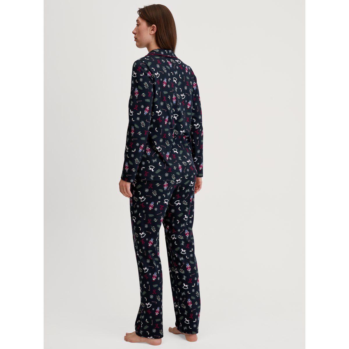 Pyjama boutonné sur toute la longueur manches longues Coton FAMILY & FRIENDS saphir bleu, CALIDA