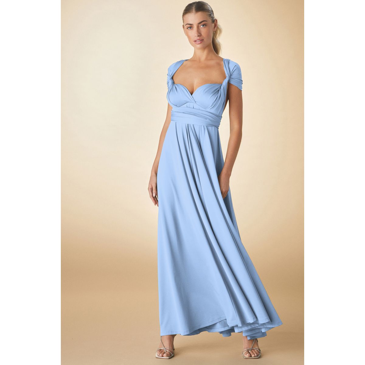 Robe longue habillée en jersey bleu pastel, NEXT