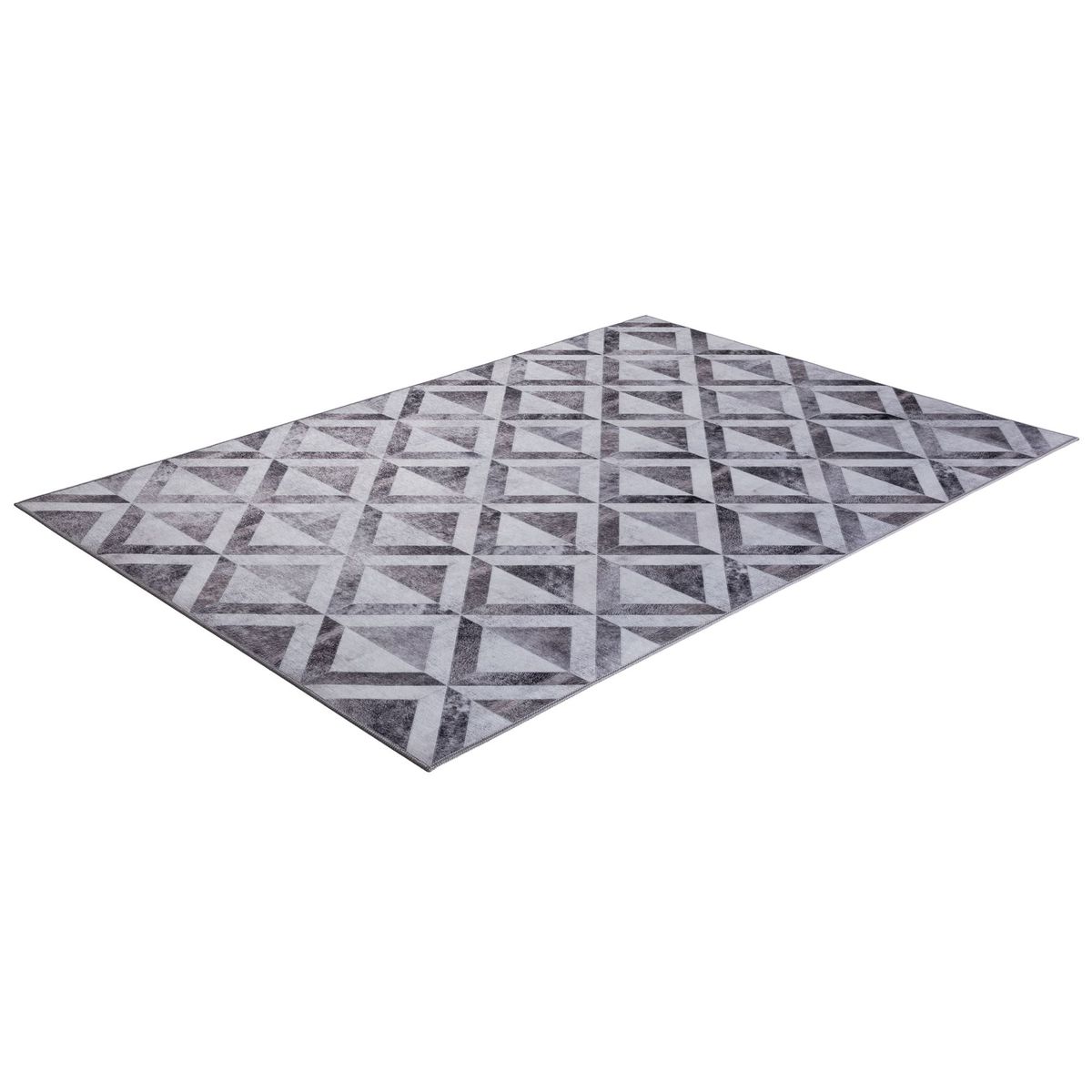 Tapis imprimé Serena, aspect cuir, plat gris, GINO FALCONE
