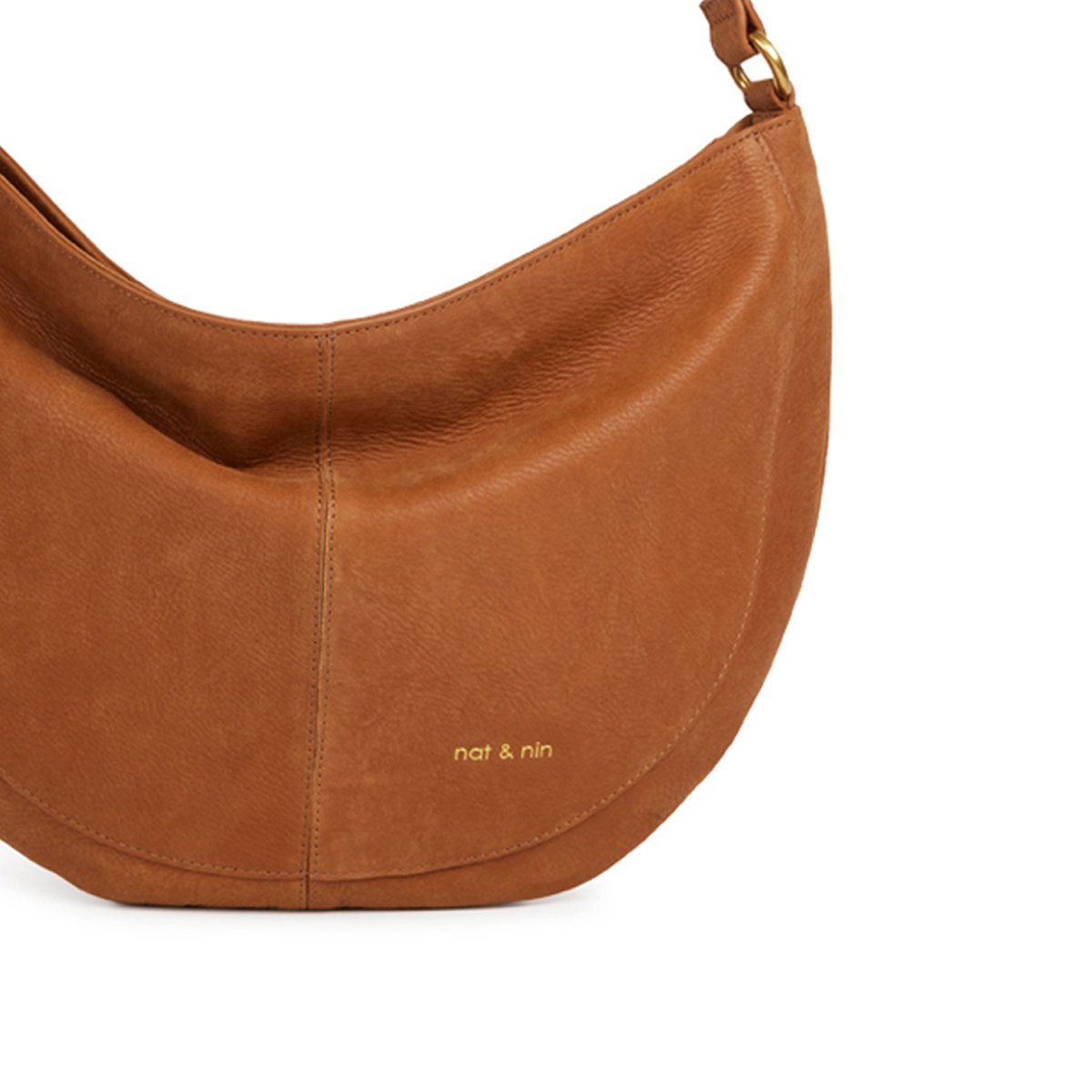 Sac a main hobo en cuir RODEO camel, NAT & NIN