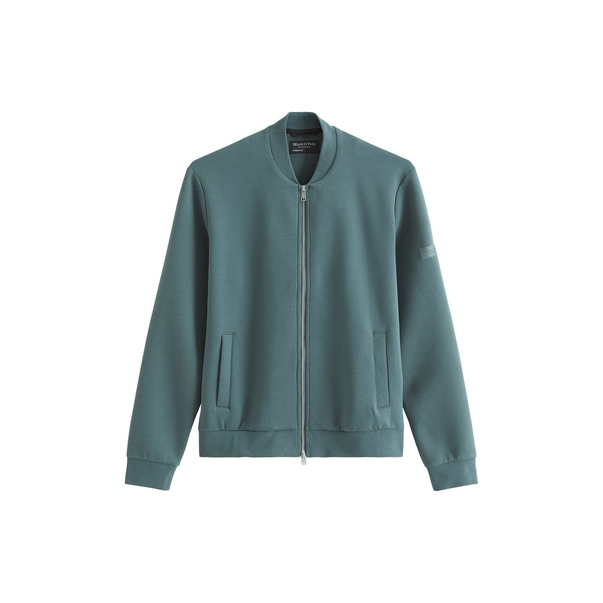 Veste sweat regular en scuba interlock gris foncé, MARC O'POLO