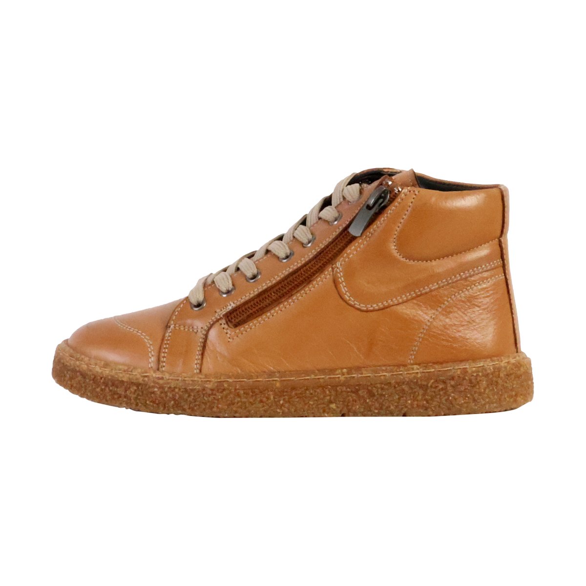 Basket Montante Cuir Alénoa camel, THE DIVINE FACTORY