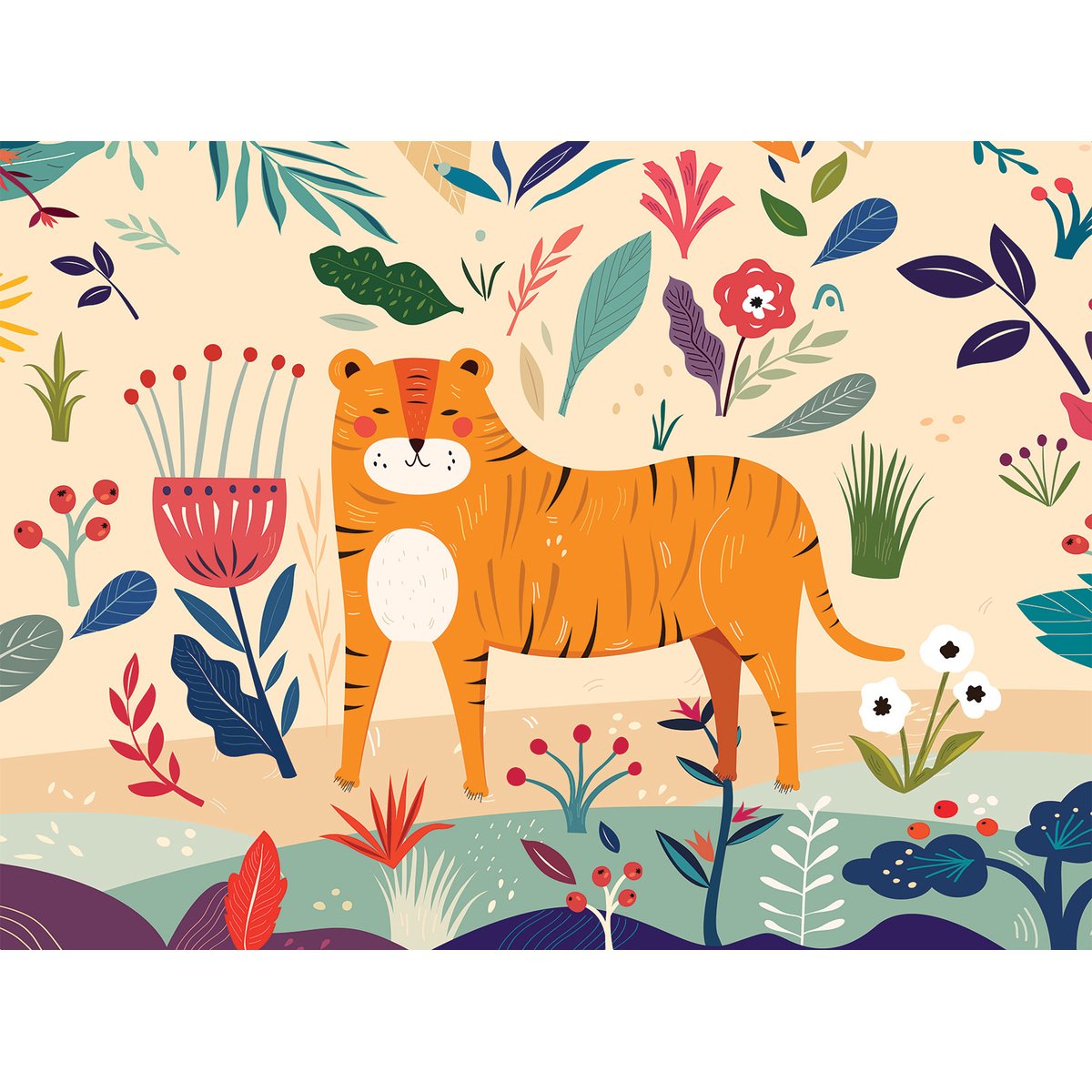 Papier peint enfant tigre intissé, HEXOA