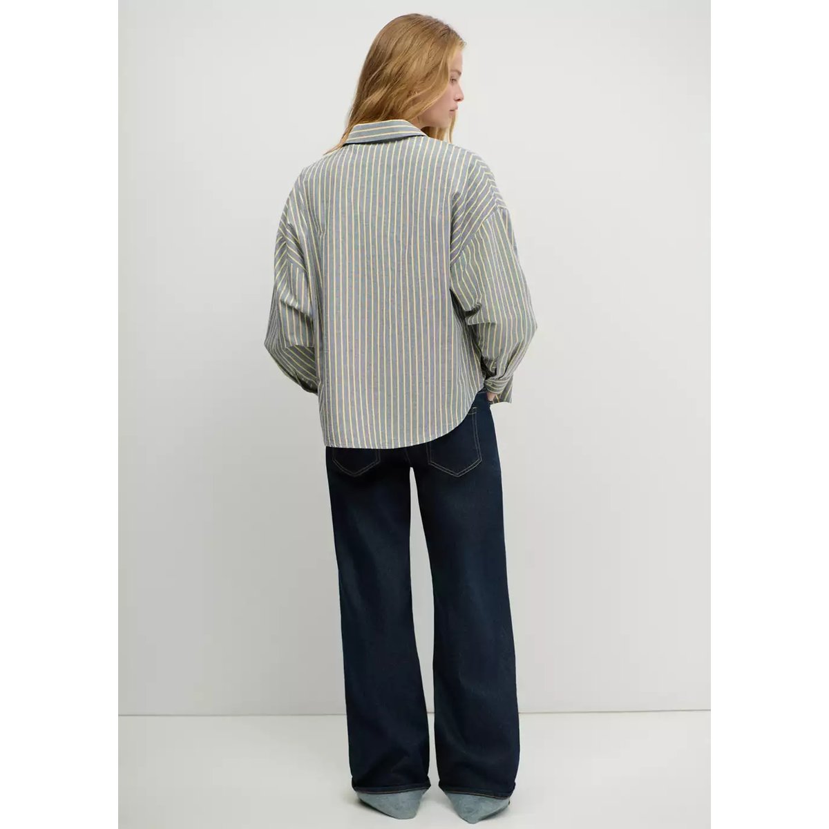 Jean taille basse à revers bleu, MANGO TEEN