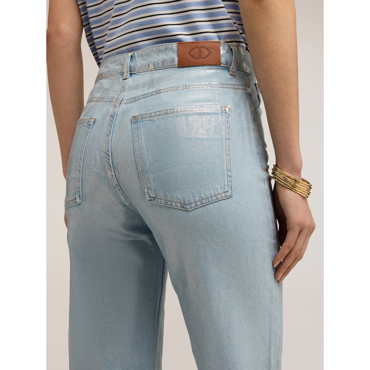 Jean regular boyfit avec laminage light - blue, MOTIVI