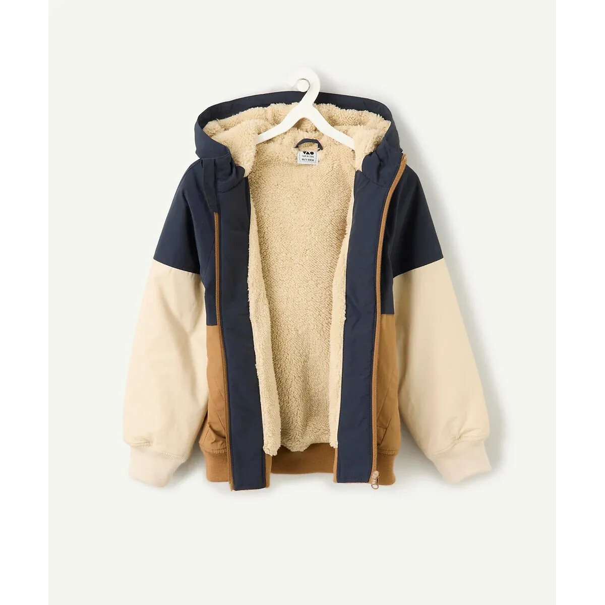 Fleece-Lined Jacket navy/brown, TAPE A L'OEIL
