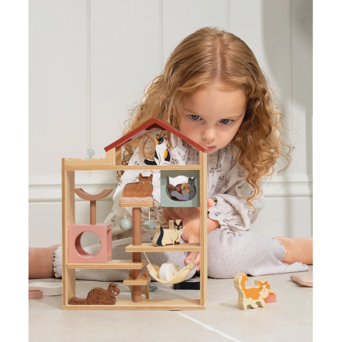 Hôtel pour chats beige, TENDER LEAF TOYS