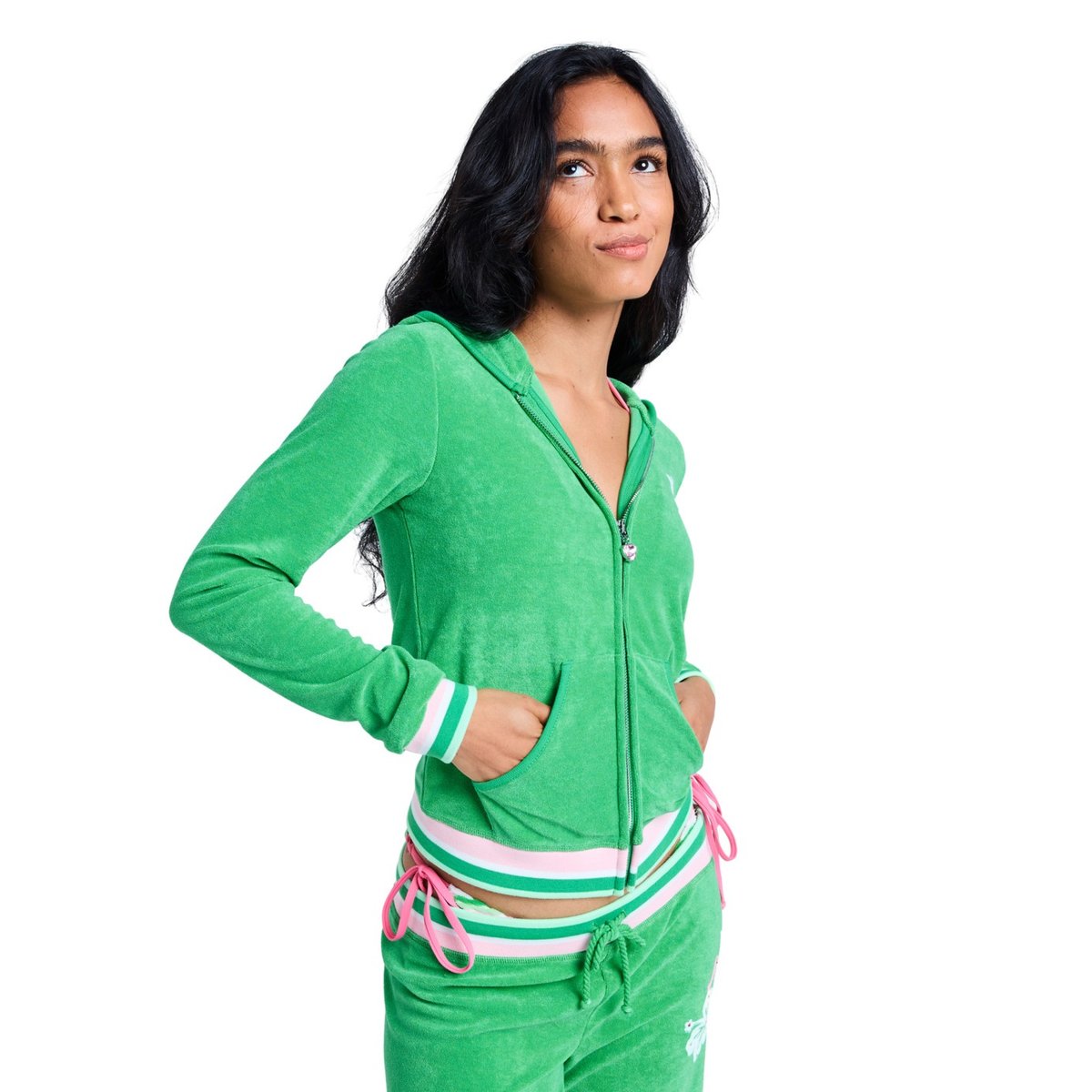 Sweat à capuche zippé. vert island green, ROXY
