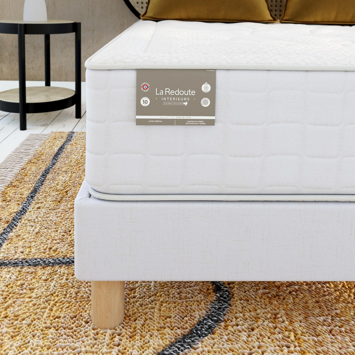 Matelas Origine 870 ressorts ensachés+latex 7zones ecru/lin, LA REDOUTE INTERIEURS