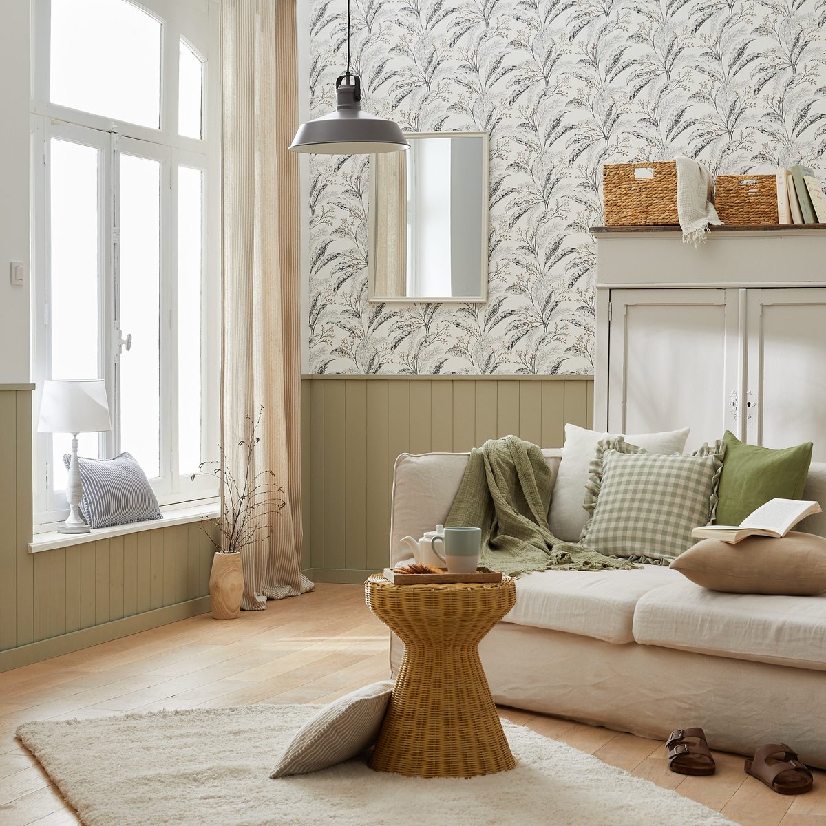 Voilage tamisant coton, BENISA beige, INSPIRE