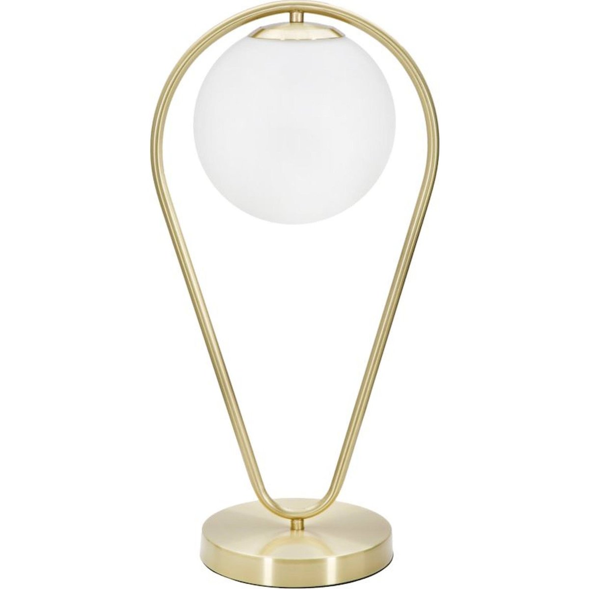 Lampe à poser en fer et verre globe GLAM doré et blanc, RECOLLECTION
