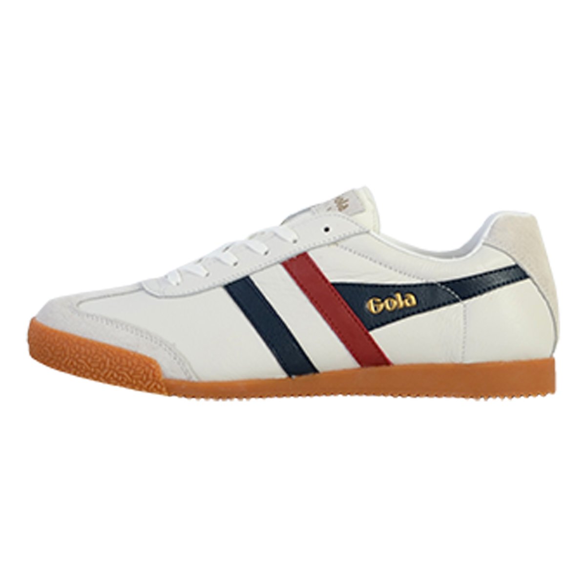 Baskets Harrier Leather blanc/marine/rouge, GOLA