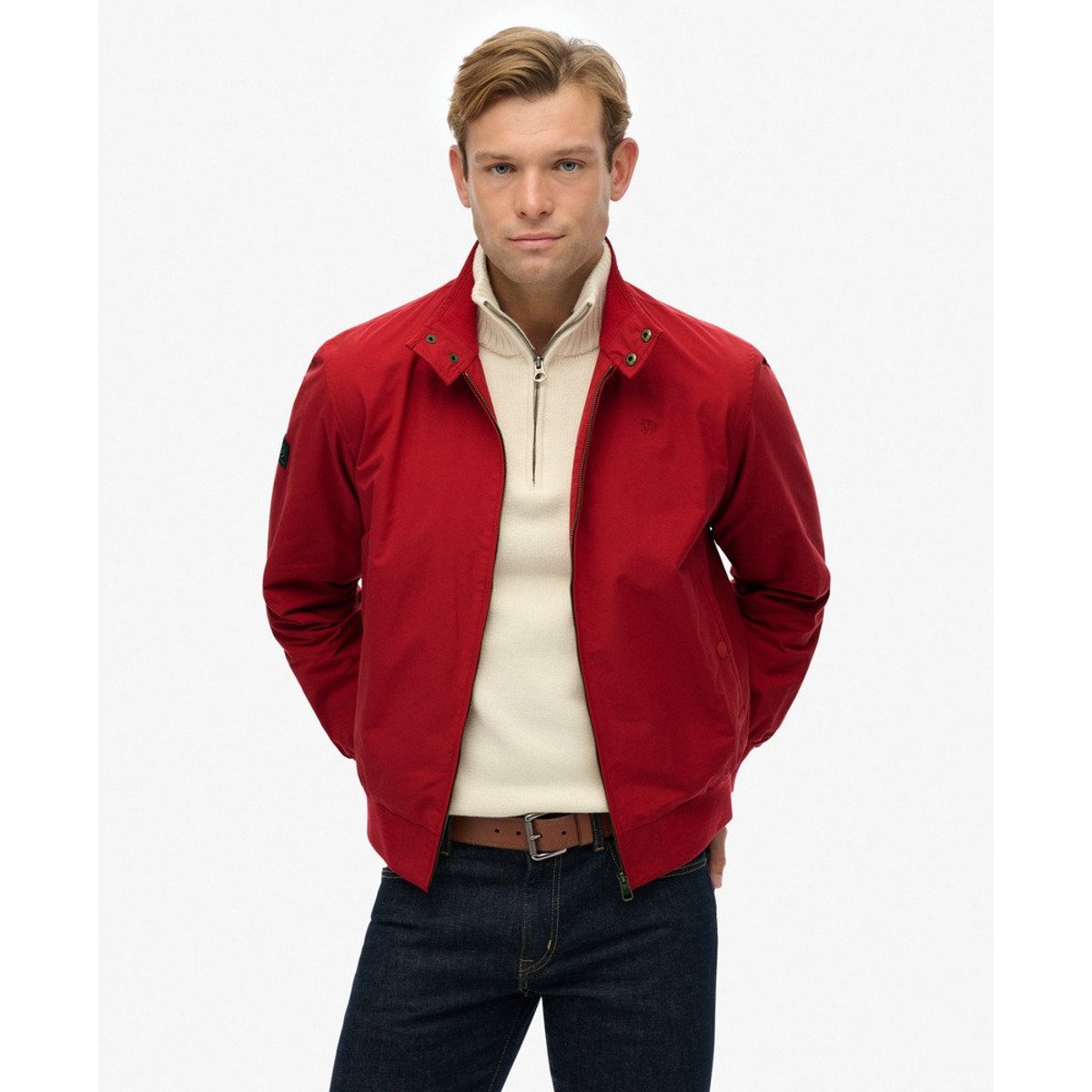 Veste Harrington coupe décontractée rouge piment chili, SUPERDRY