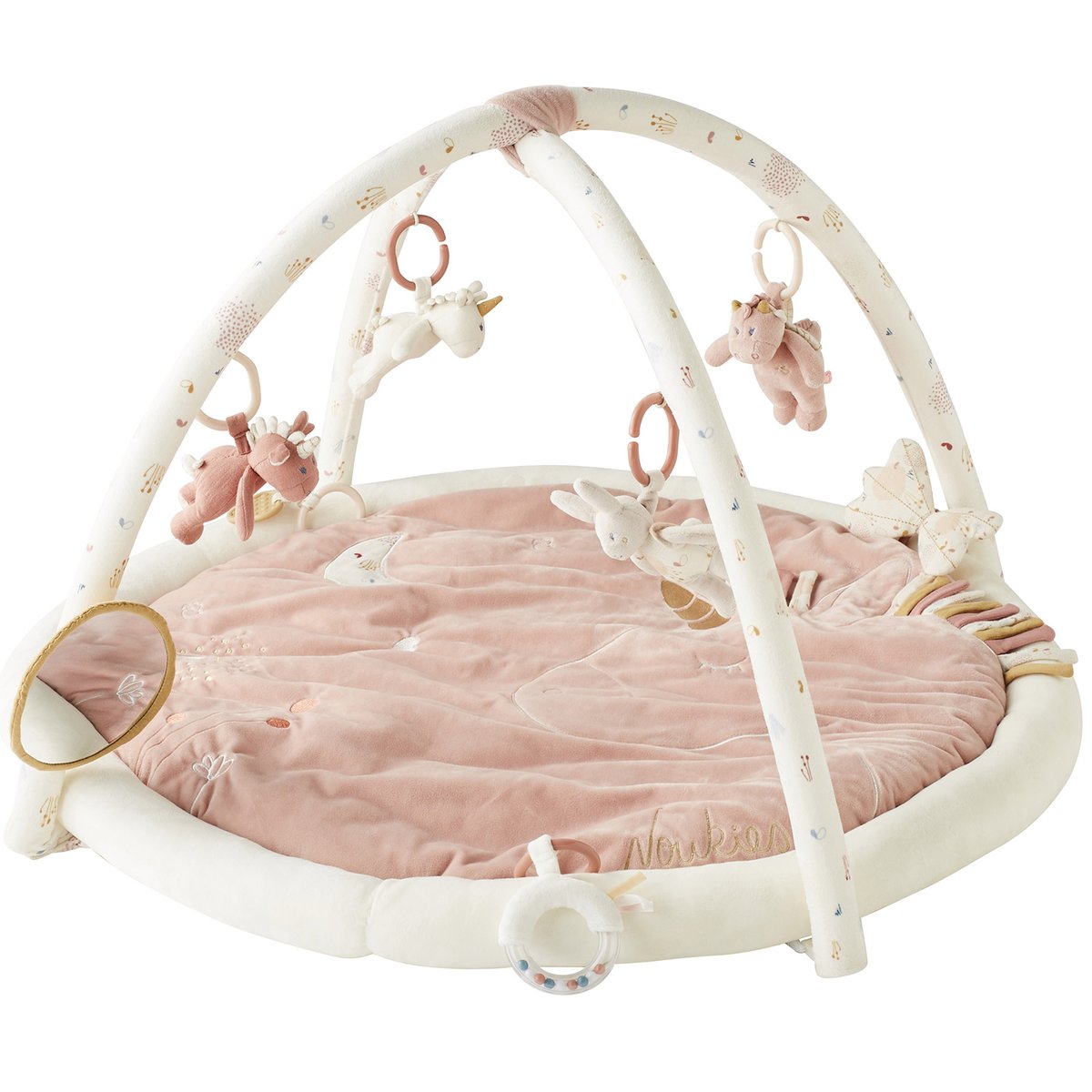 Tapis d'éveil avec arches rose, blanc, NOUKIE'S