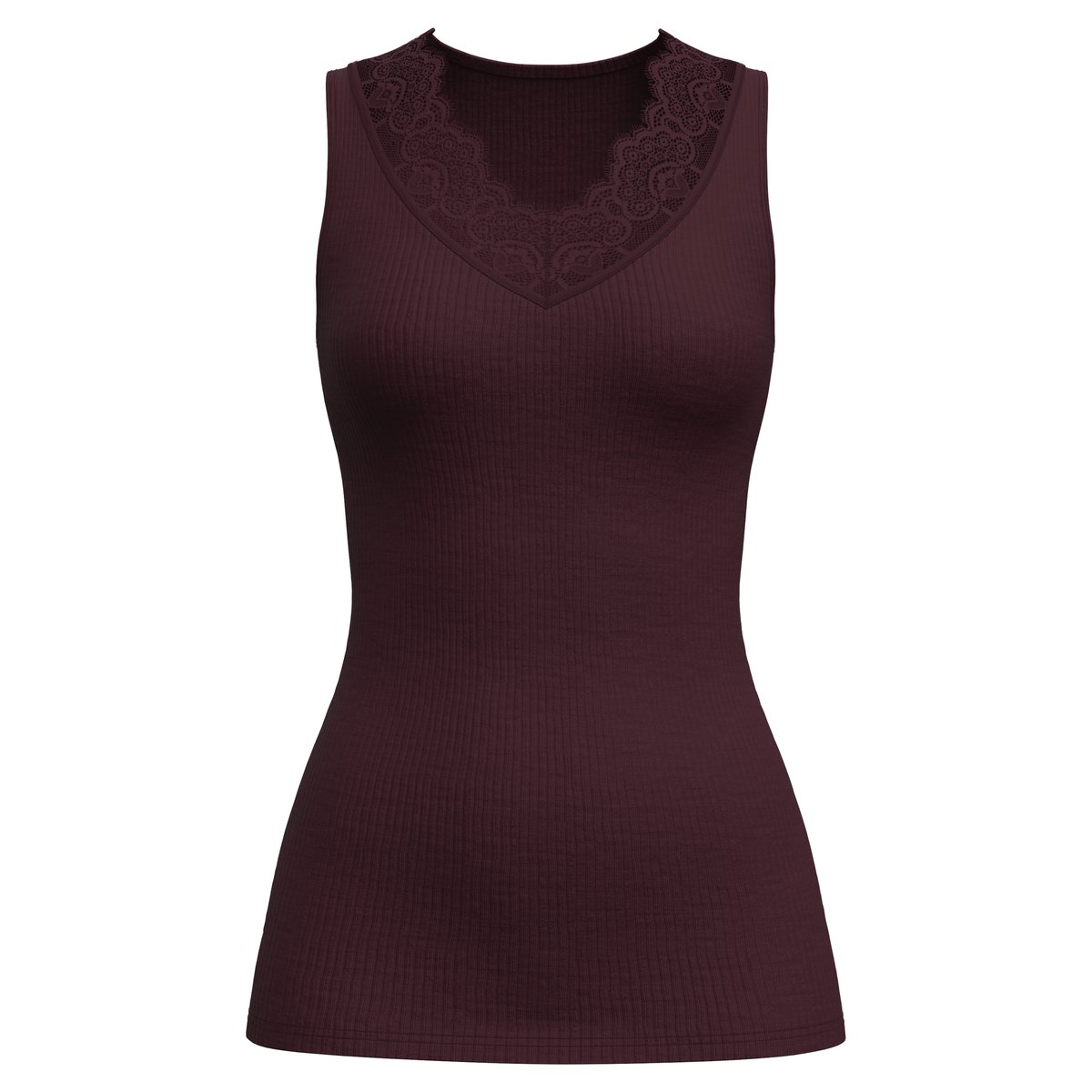 Débardeur en laine-soie sans manches Laine SILKY WOOL JOY black cherry, CALIDA
