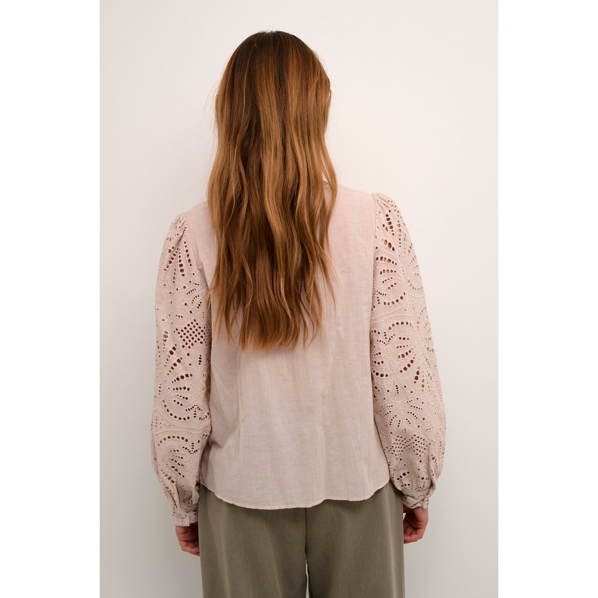 Blouse à manches courtes blanc ancient scroll, CREAM