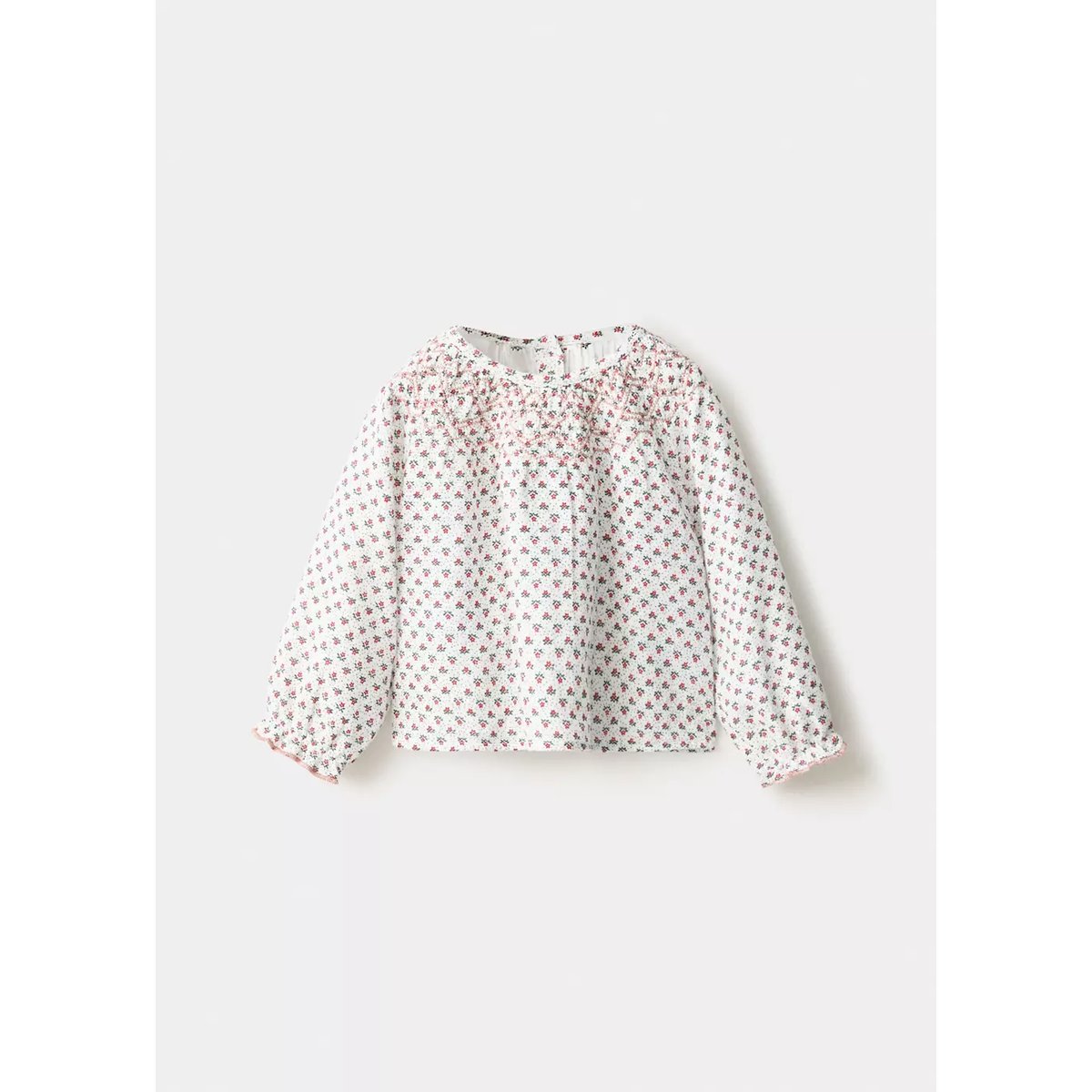 Blouse coton imprimé fleuri blanc cassé, MANGO BABY