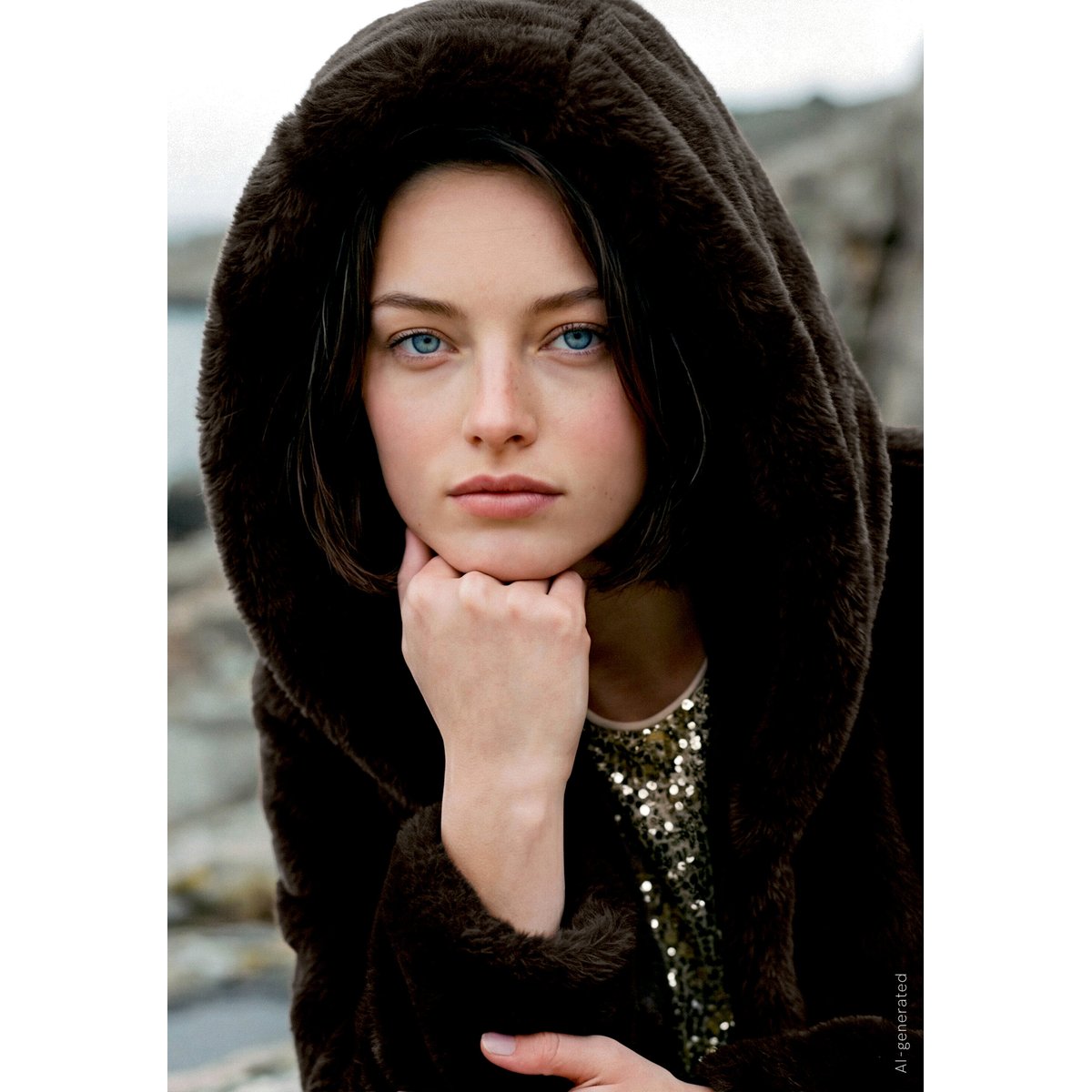 Veste en peluche à capuche marron foncé, BETTY BARCLAY