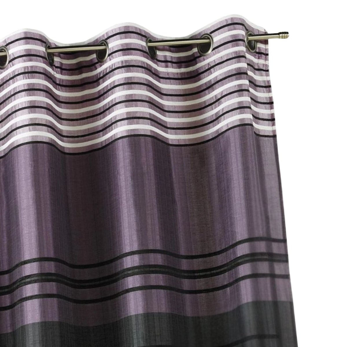 Rideau shantung rayure chenille prune, HOME MAISON