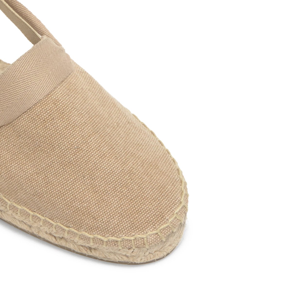 Espadrilles plates en coton biologique avec rubans KAIA PLATFORM sable, CASTANER
