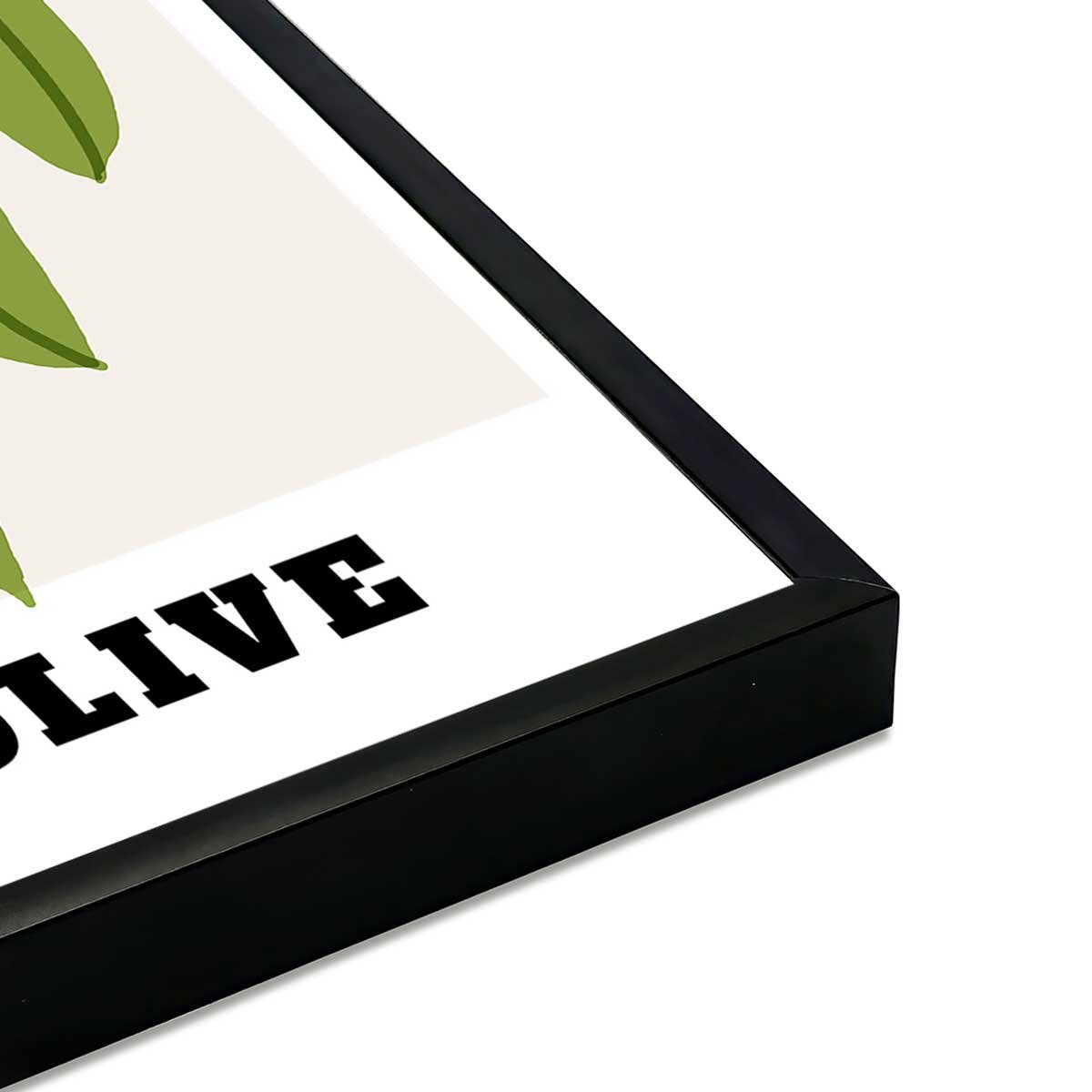 Affiche encadrée olives Italie affiche + cadre en métal - noir, HEXOA